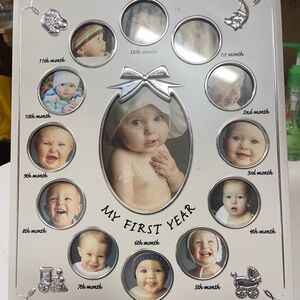 Silver Baby's First Year Picture Frame